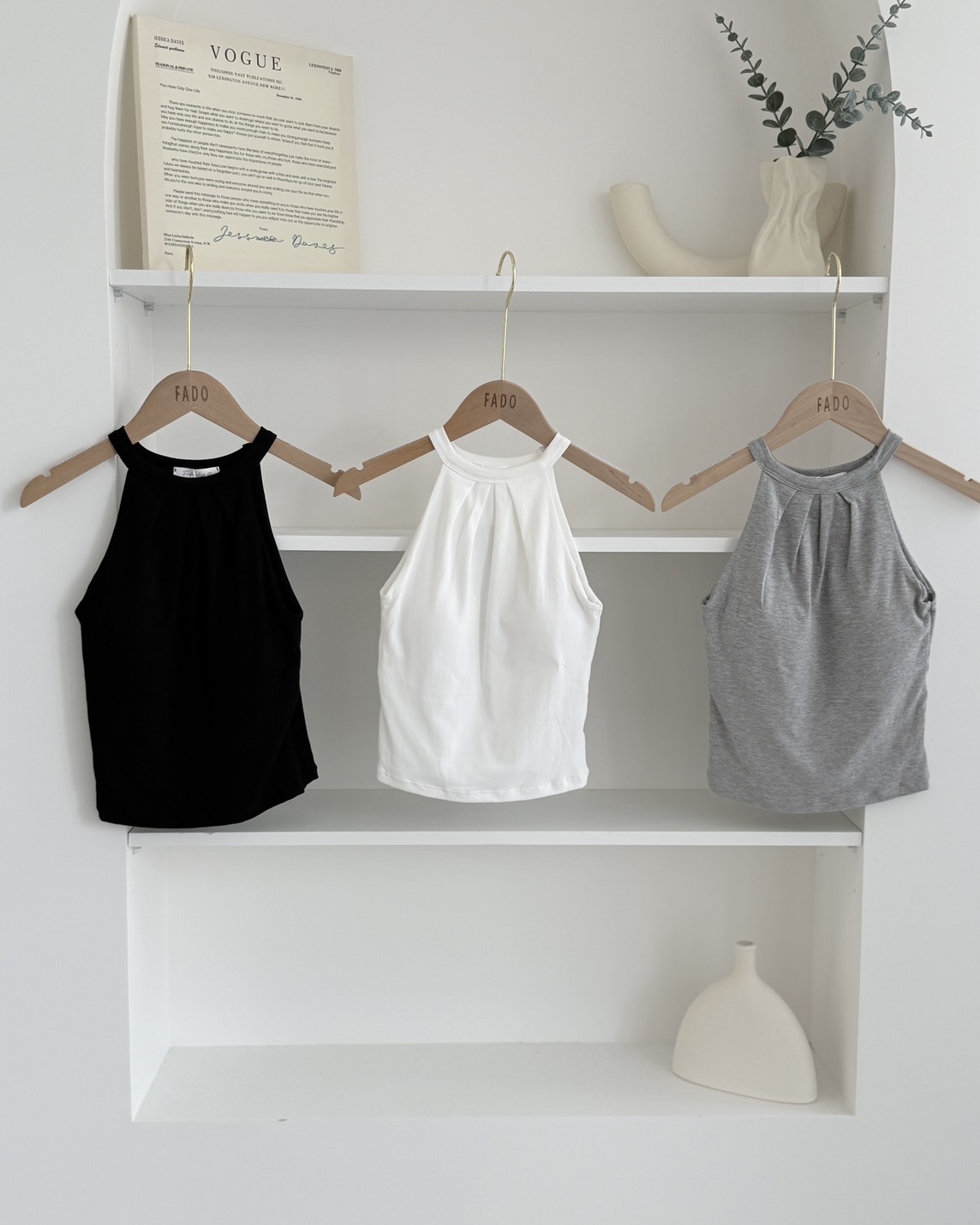 法朵Fado shop｜削肩固定杯背心 5265010 三色