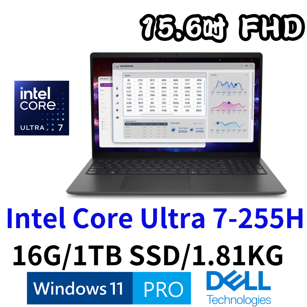 戴爾 DELL PV15260-R1708BTW 15.6吋商用筆電 Ultra 7/16G/1TBSSD/W11P