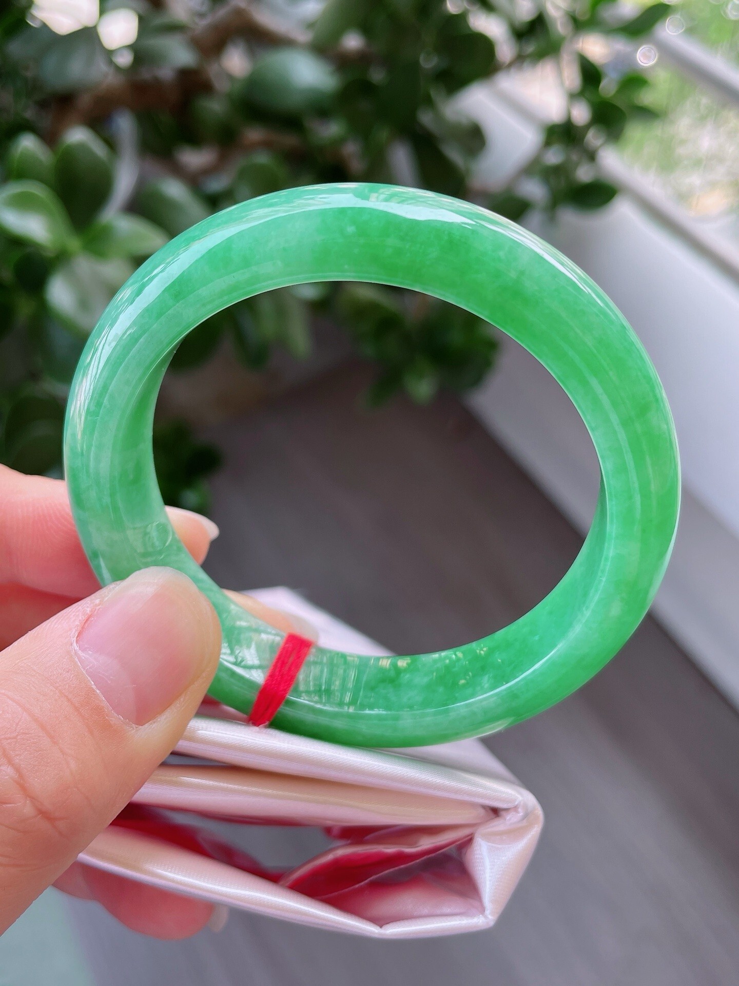 329123 54.8mm滿綠正圈翡翠手鐲 (54-56)