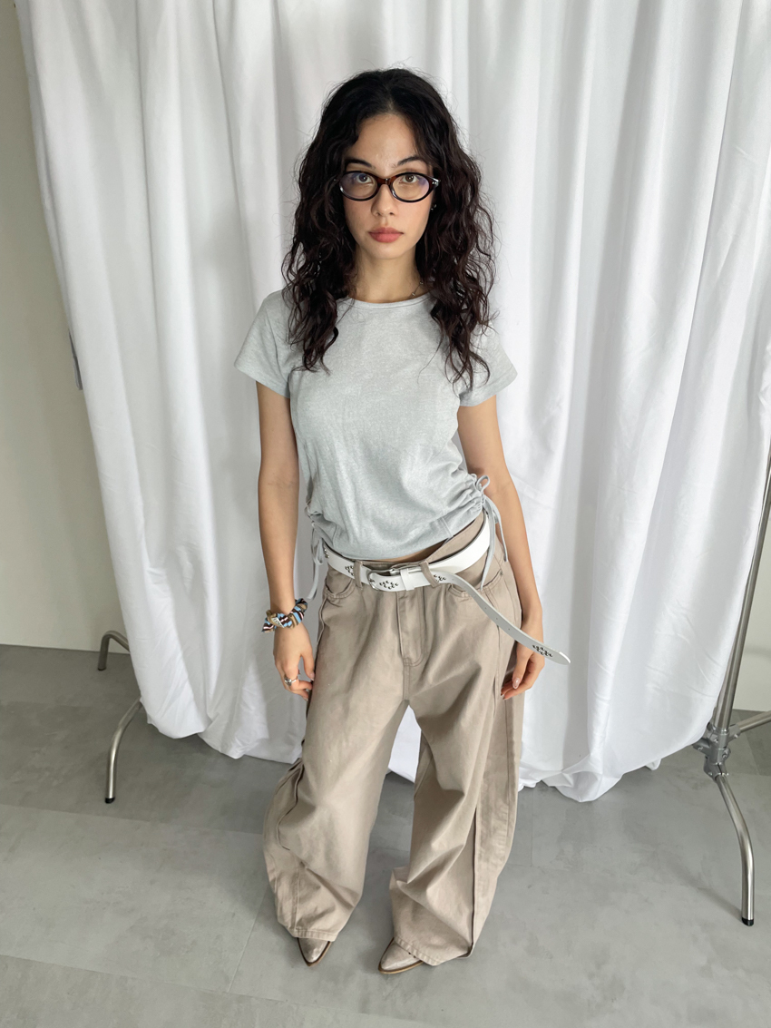 curved cut side-tie top