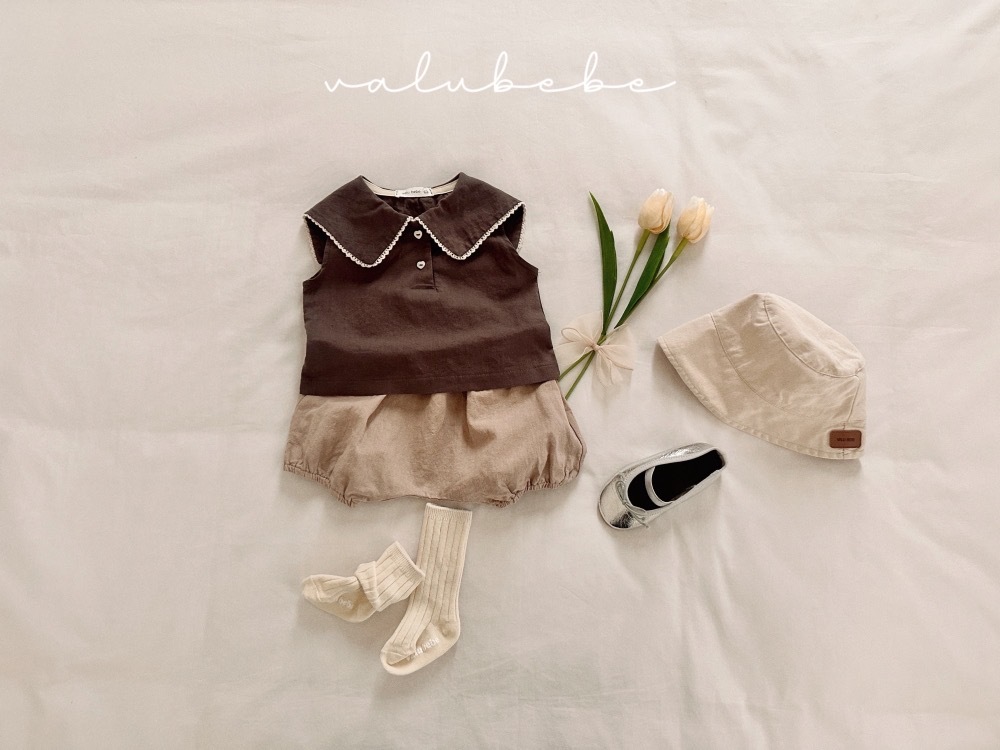 Valubebe 愛心釦大領襯衫背心 / 2色