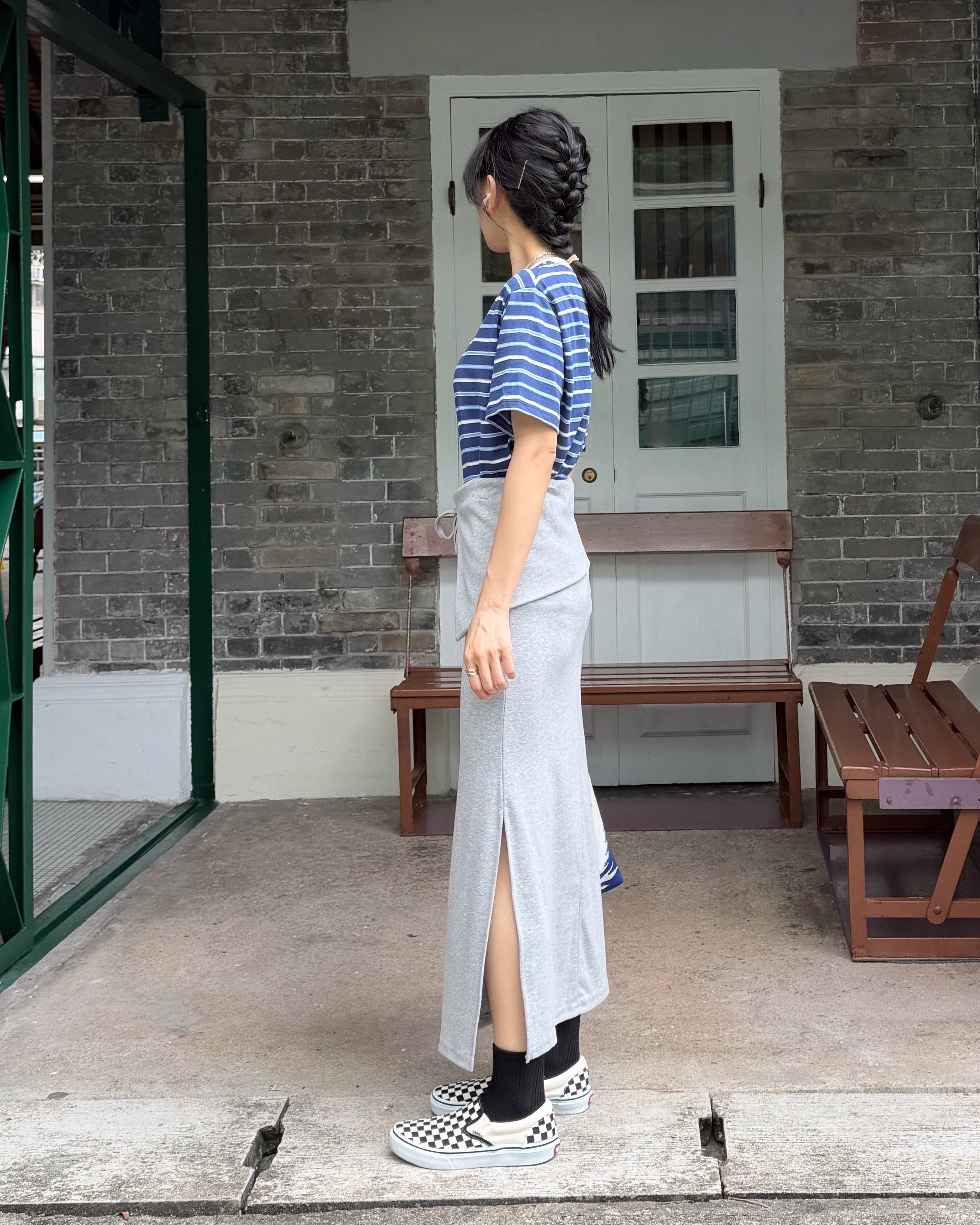 4月新品♥全橡筋腰skinny skirt