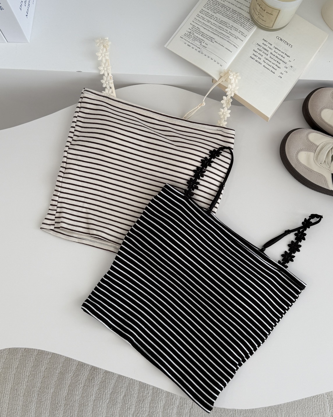 法朵Fado shop｜夏日花花肩帶背心🌻(附罩杯) 526B048 五色