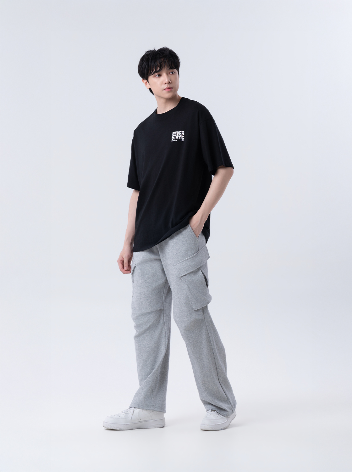 【期間限定】高質感斜紋紋理工裝長褲