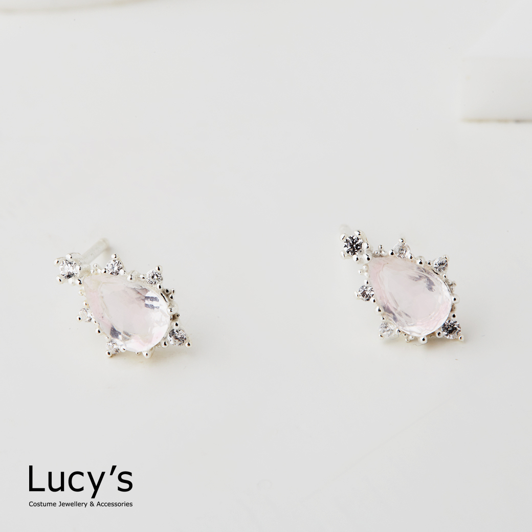 925純銀 星光滴露 耳環 (二色) (129906/130428)