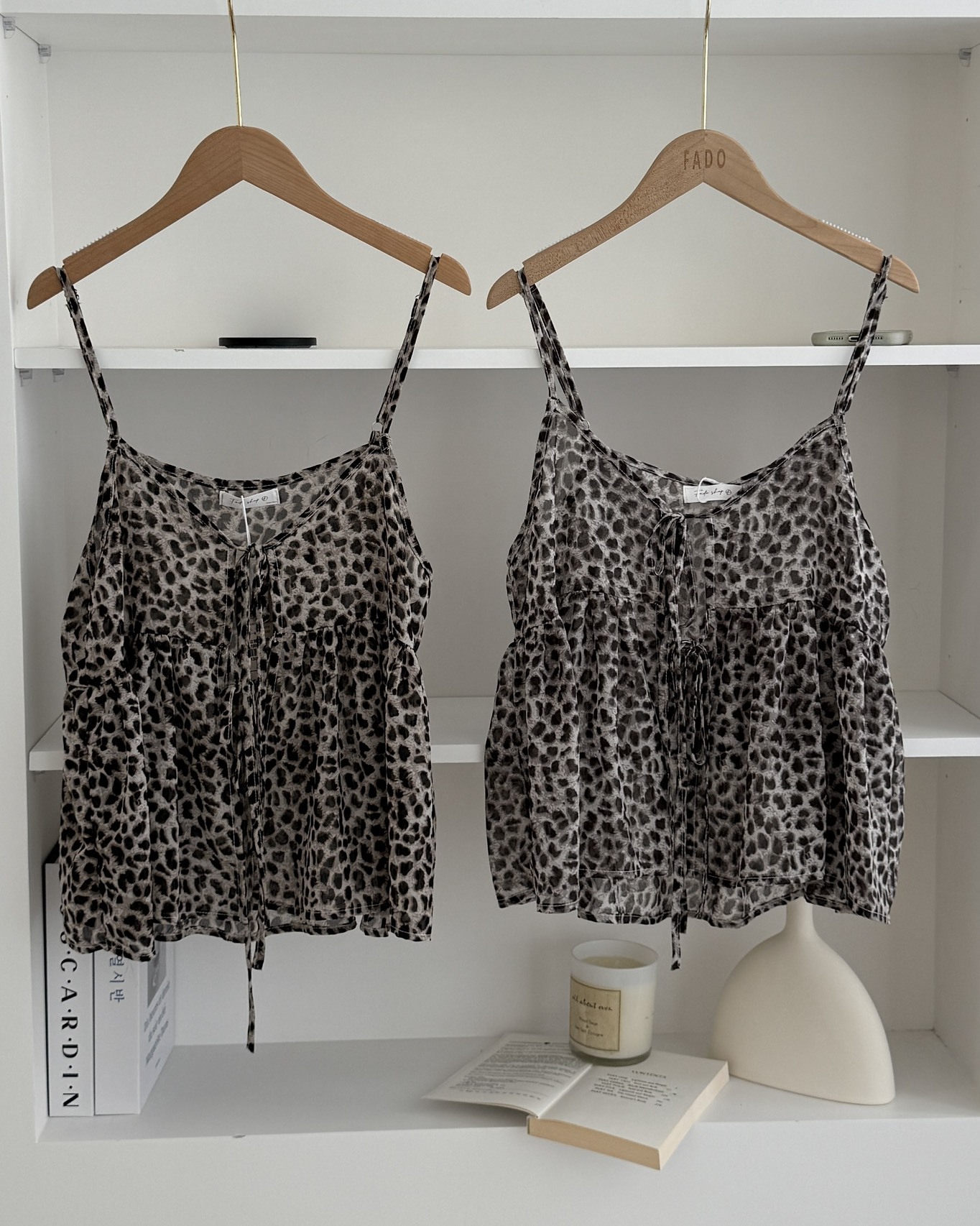法朵Fado shop｜慵懶豹紋雪紡吊帶背心 1305004 兩色