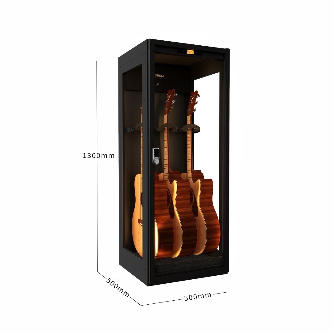 【專業除濕必備】LENTHEM 領頓 | DMI-305DT | 吉他防潮櫃 樂器防潮箱 兩側玻璃展示櫃（三支裝）