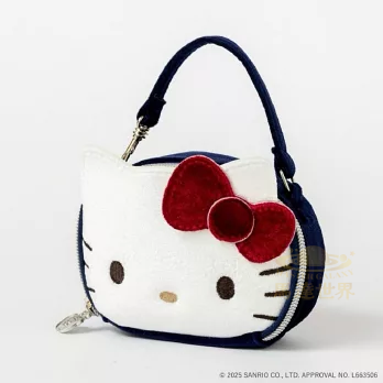 HELLO KITTY x BRILMY 懶人迷你化妝包：書本絨面 HELLO KITTY 版。（寶島株式會社）