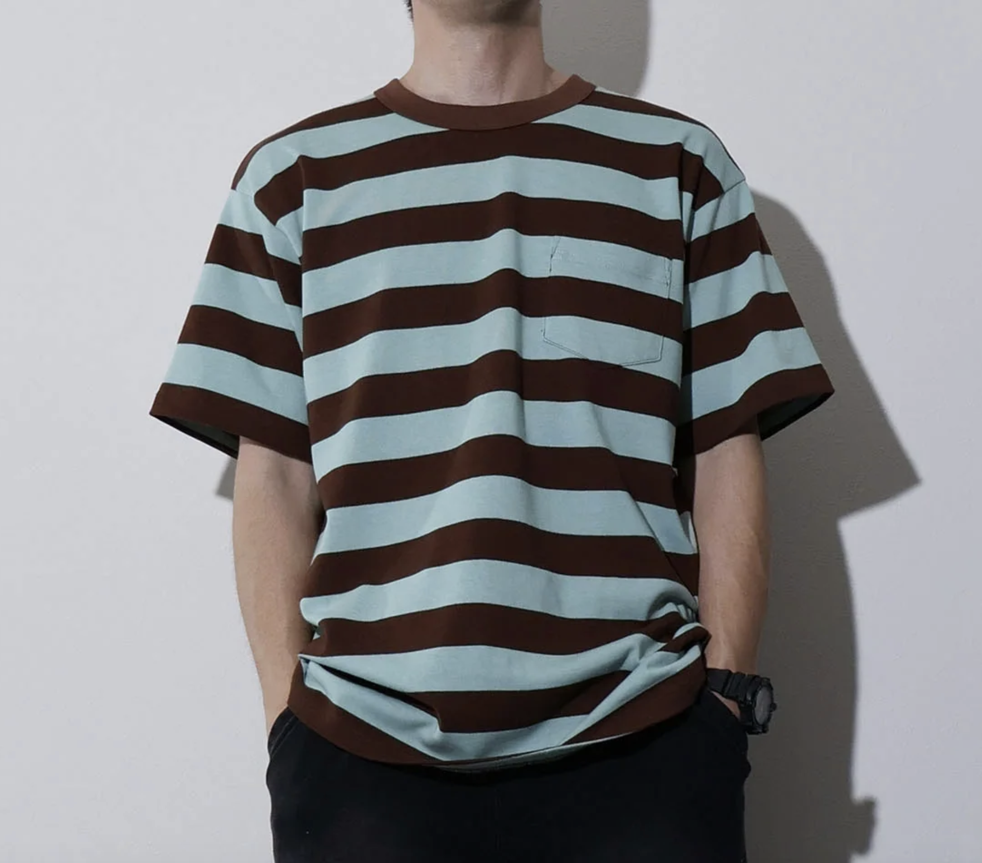 HOUSTON BORDER Heavy 8oz 高強度重磅橫條紋 TEE / MINT