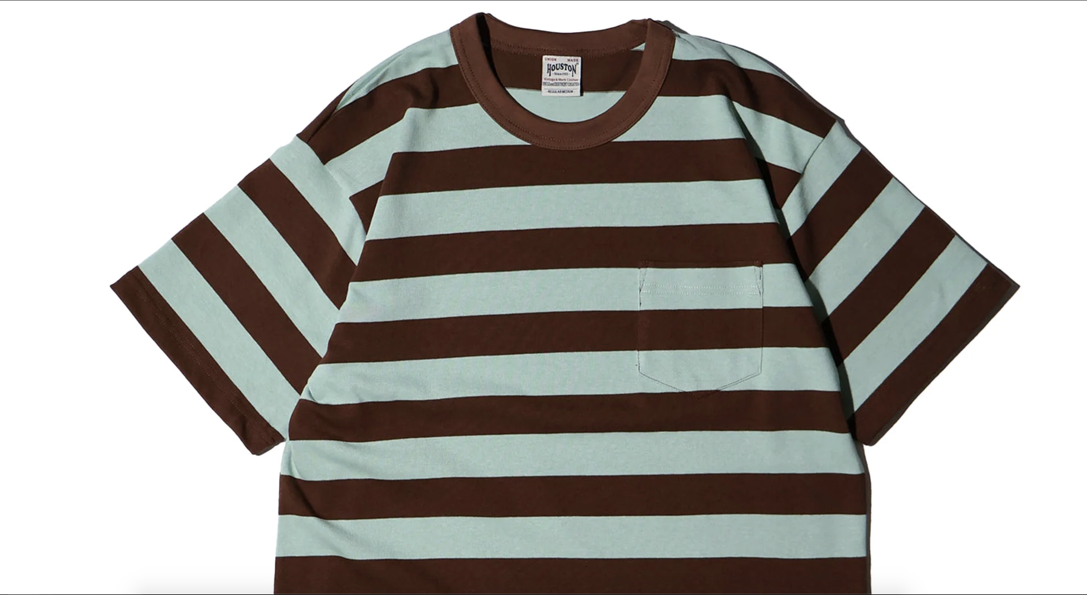 HOUSTON BORDER Heavy 8oz 高強度重磅橫條紋 TEE / MINT