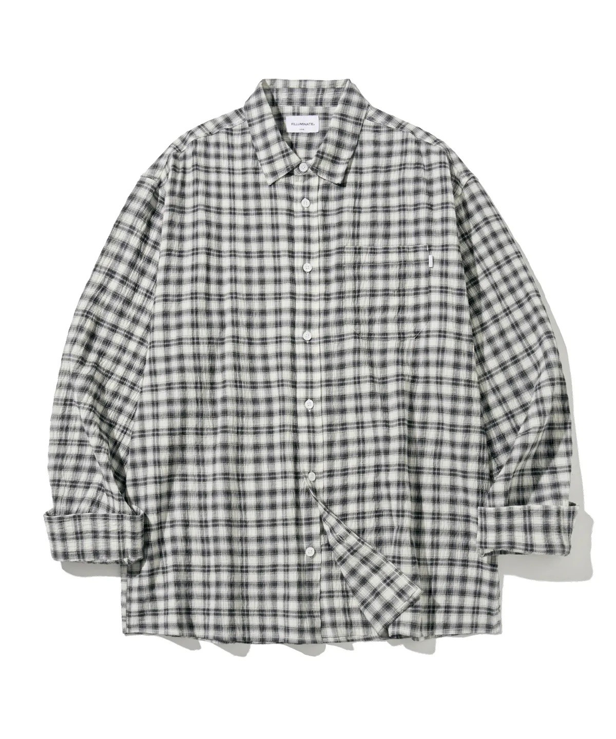 FILLUMINATE 格紋皺感襯衫