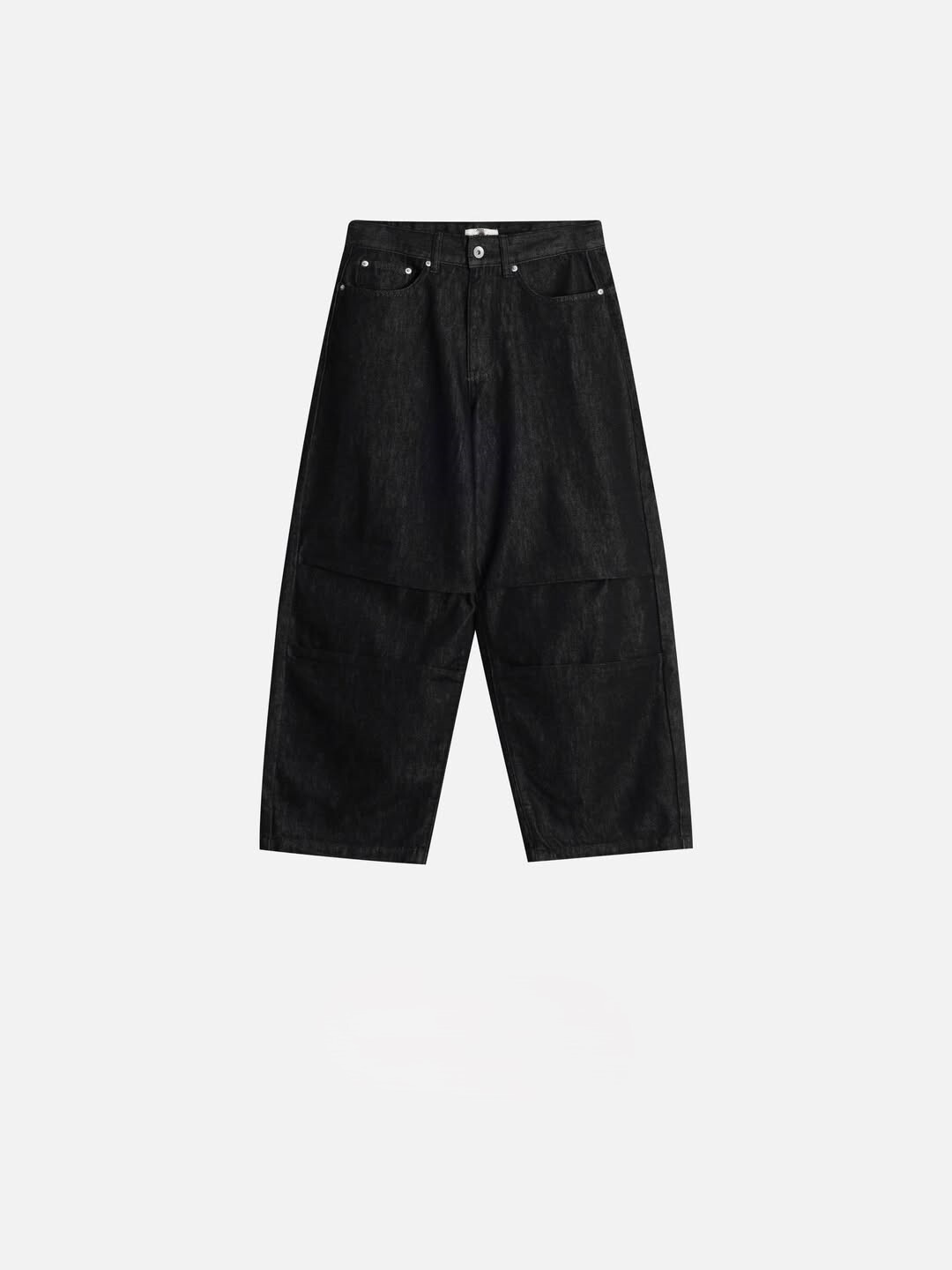 韓國 後扣 膝褶 堆積 輪廓 牛仔褲