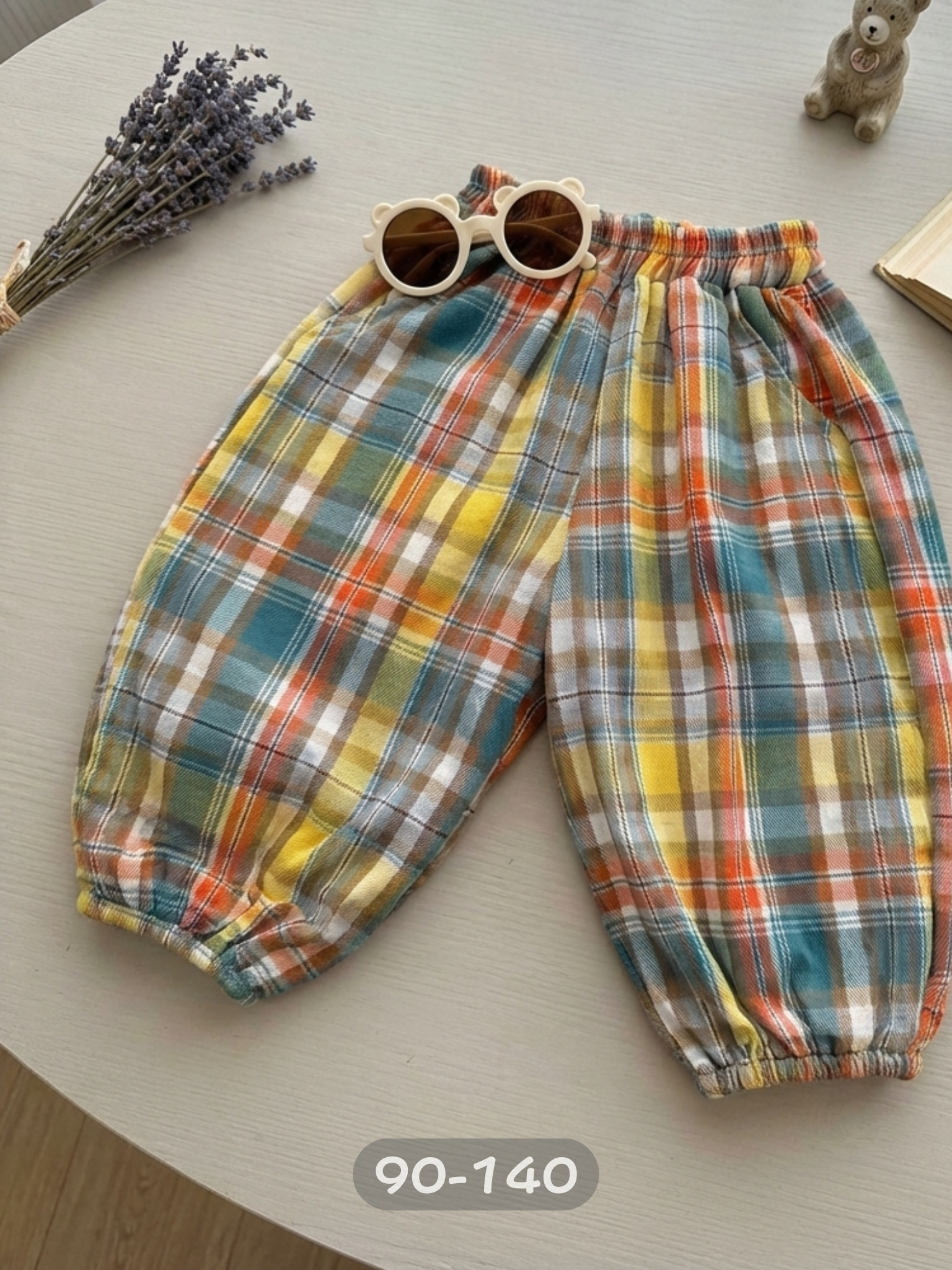 夏暮彩格 燈籠長褲