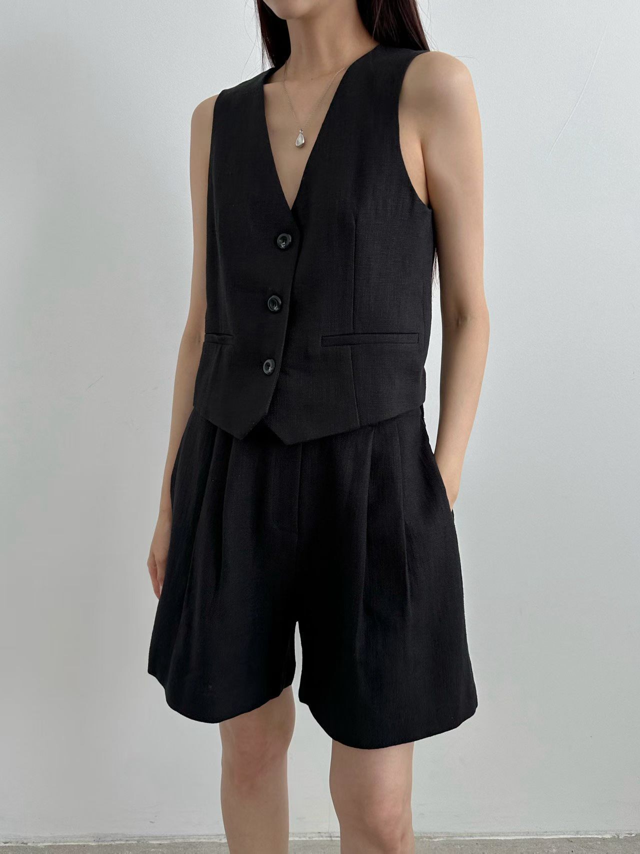 VV2603 Linen Regular Waistcoat