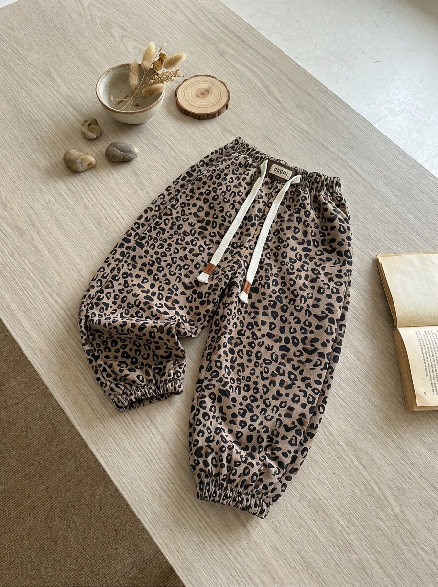 咖色豹紋 防蚊褲