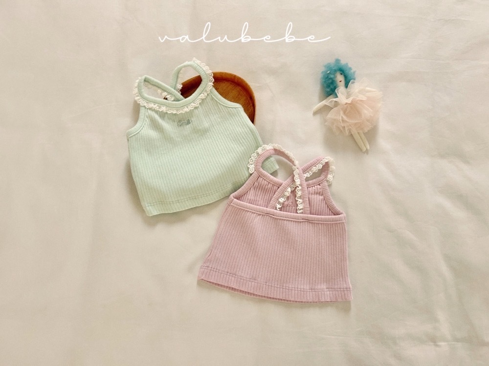 Valubebe 蕾絲滾邊後交叉背心 / 2色