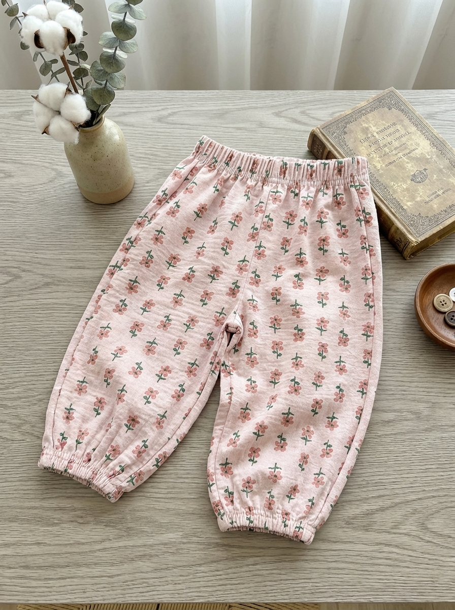 粉色小花 防蚊褲