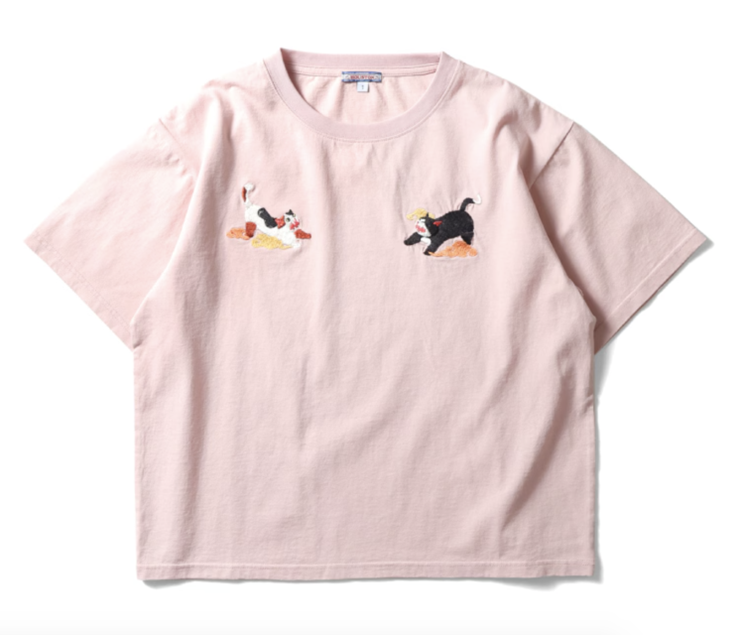 HOUSTON woman EMBROIDERY TEE (CAT) / 刺繍半袖TEE