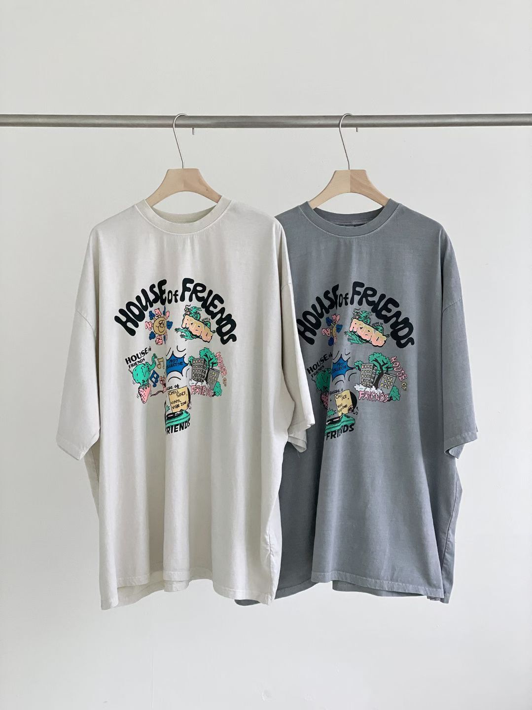 OverSize洗水英文字圖案短袖Tee MB-056T