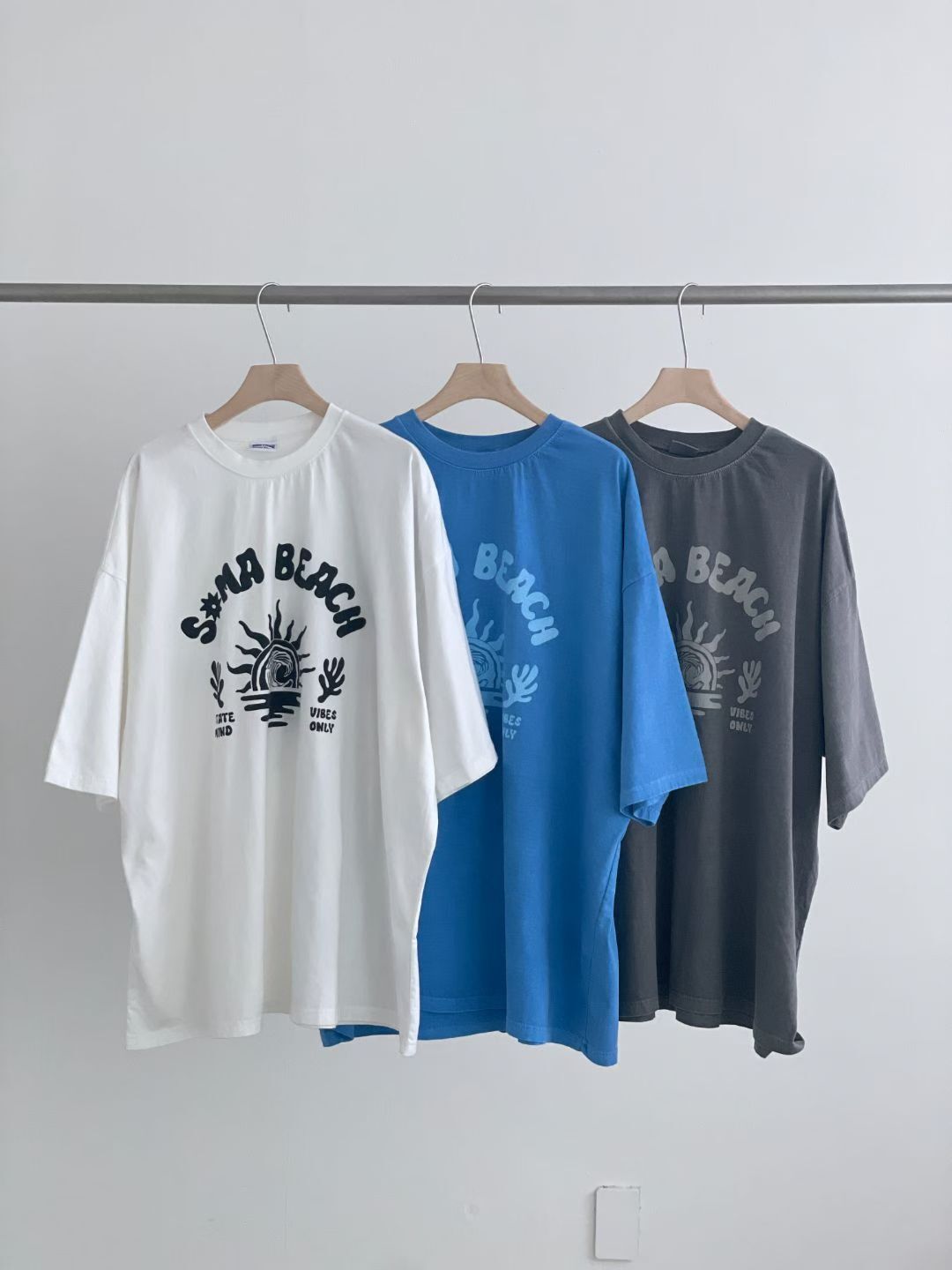OverSize洗水英文字圖案短袖Tee MB-057T