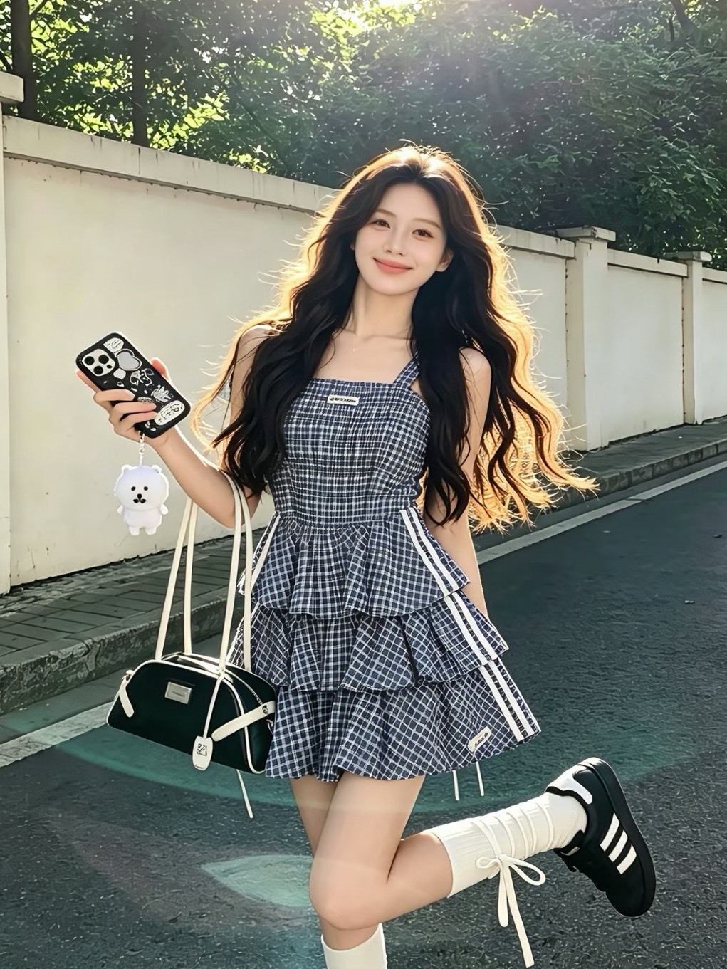 ADIDAS ORIGINALS 超韓系 MIUMIU 風 格紋系列 套裝