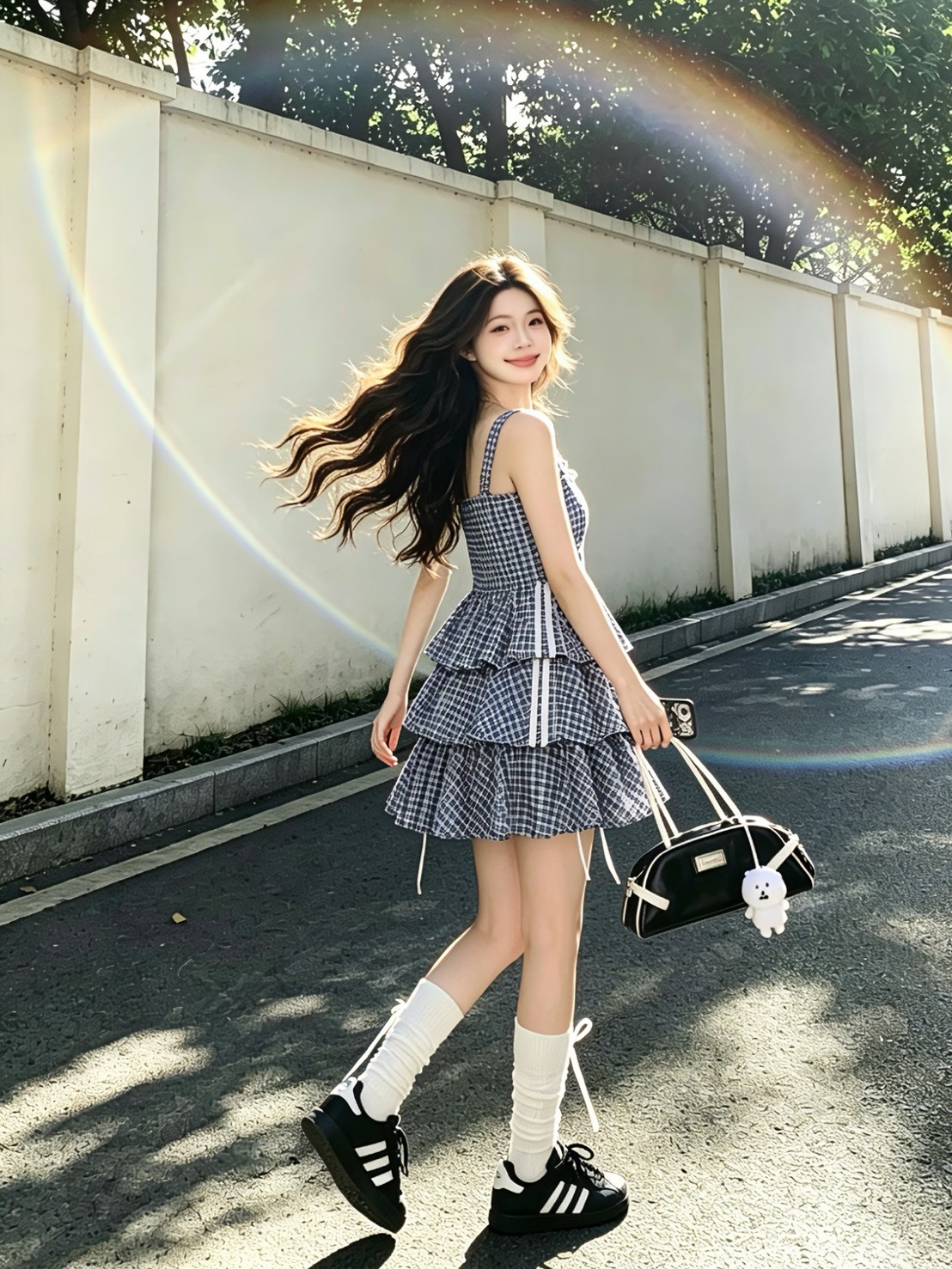 ADIDAS ORIGINALS 超韓系 MIUMIU 風 格紋系列 套裝