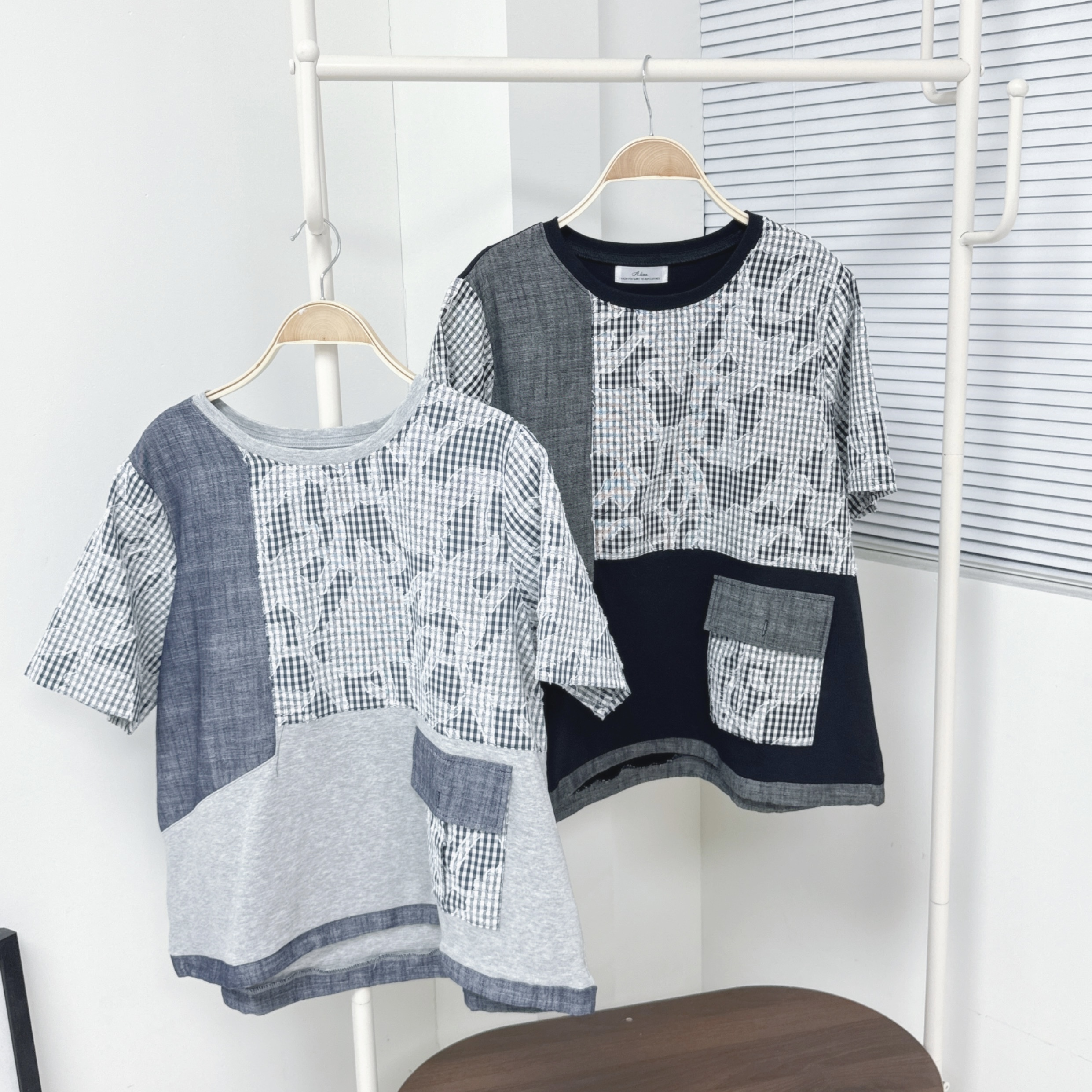 【廠家制】格仔拼彷牛仔布TOP (S38-S39)