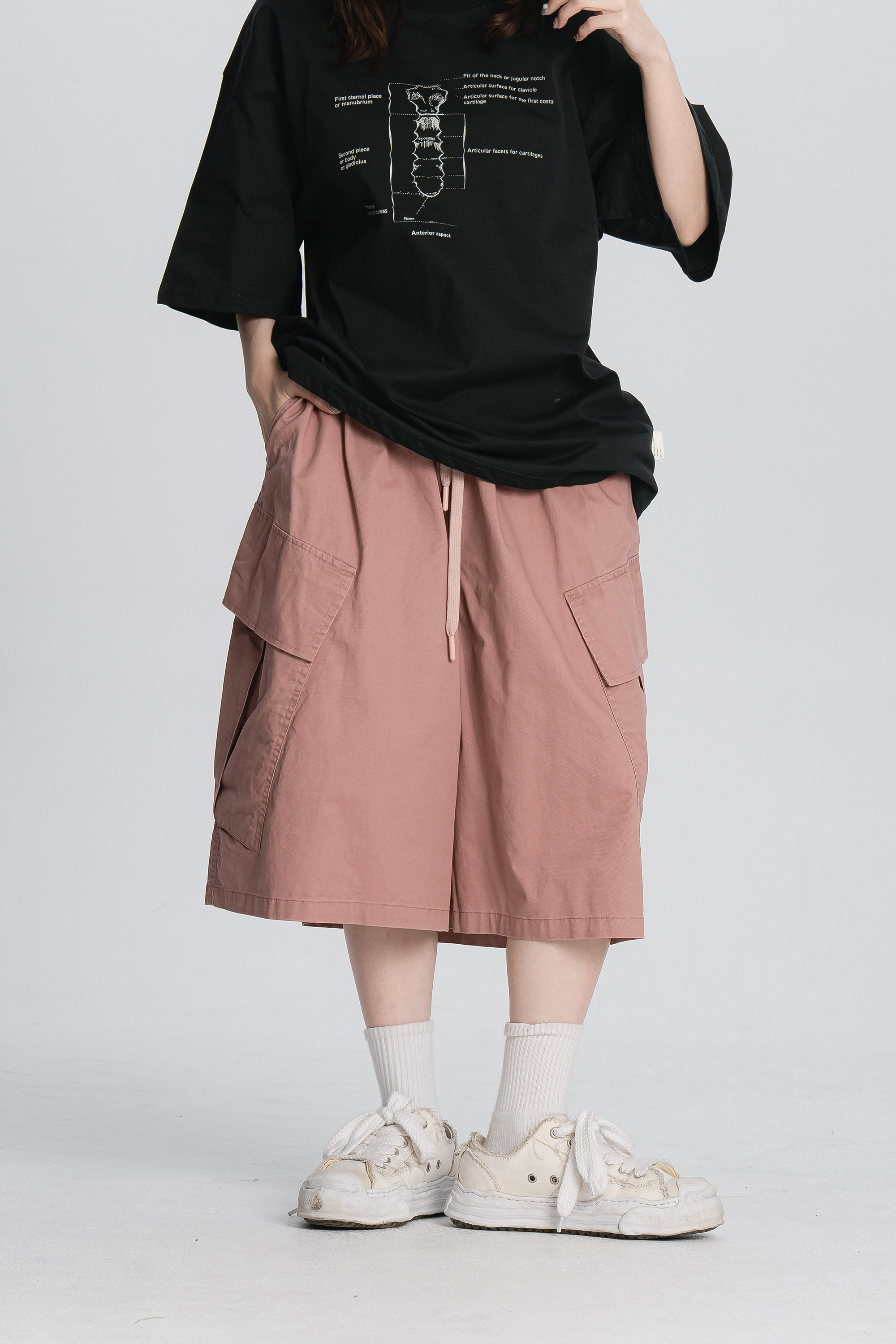 工裝大口袋六分褲 3色