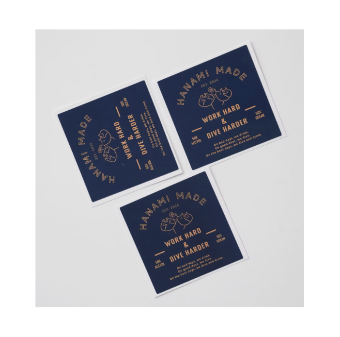 ※Hanami 海人專屬貼紙-WORK & DIVE酒標防水貼紙