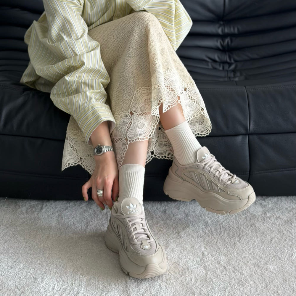 Adidas Originals Ozgaia 奶茶色 奶油棕 武士 增高 厚底 復古鞋 IG6049