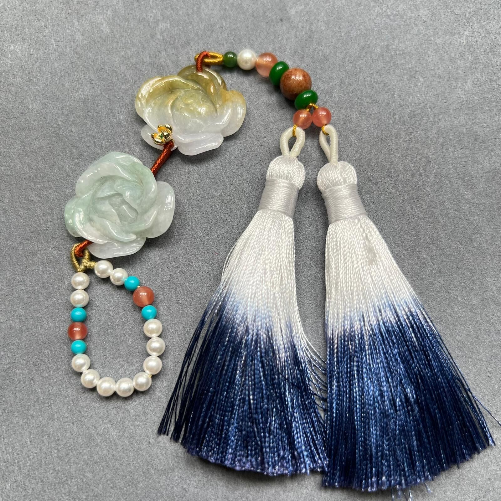 SD172 藍花+黃加紫花罕見掛件