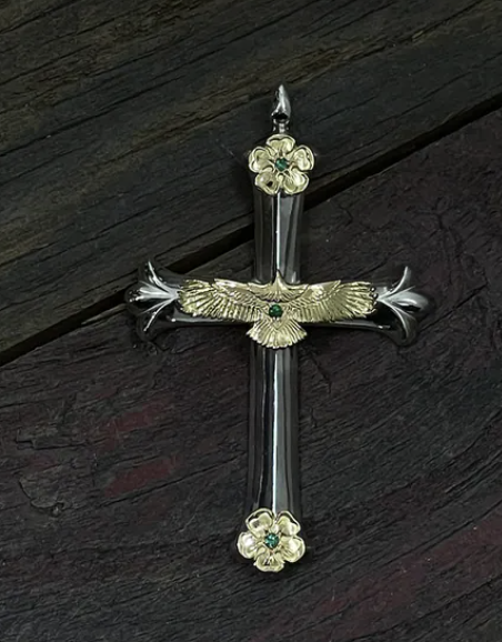 K18 Eg-05 w/ Emerald Cross / 點金花w/Emerald x2/ 背點金花w/Emerald*