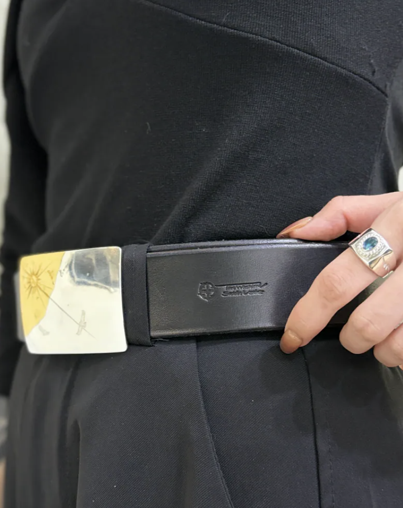 Buckle belt/with sun/big eagle stamp/eagle stamp