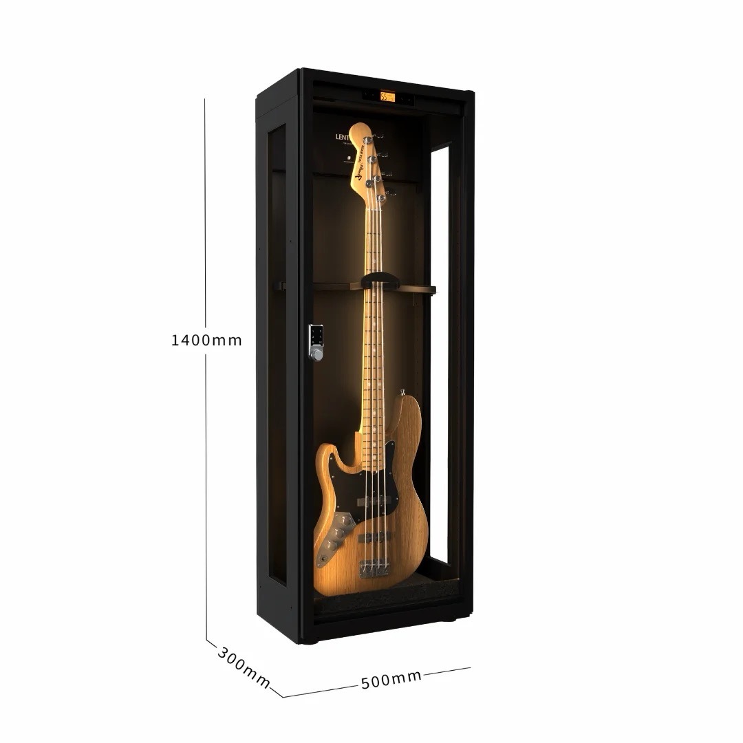 【專業除濕必備】LENTHEM 領頓 | DMI-195DT | 電貝斯防潮櫃 樂器防潮箱 兩側玻璃展示櫃（單支裝）