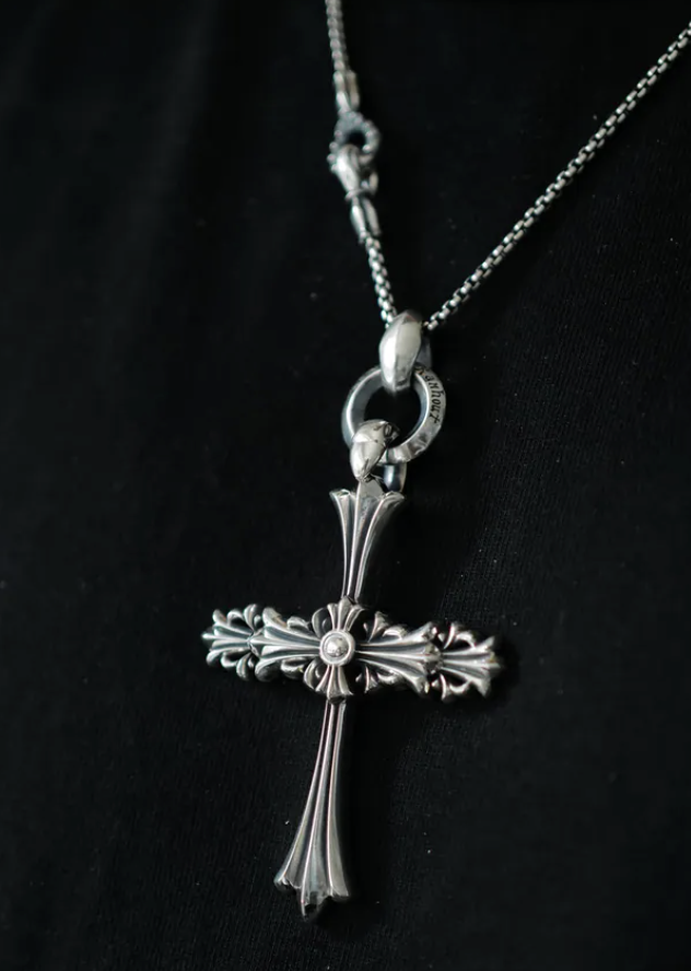 Chrome Cross L w/ two rings