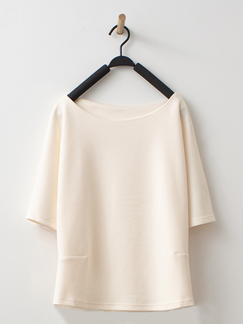 側邊抓褶連袖空氣棉上衣棉麻感點點九分寬褲組合