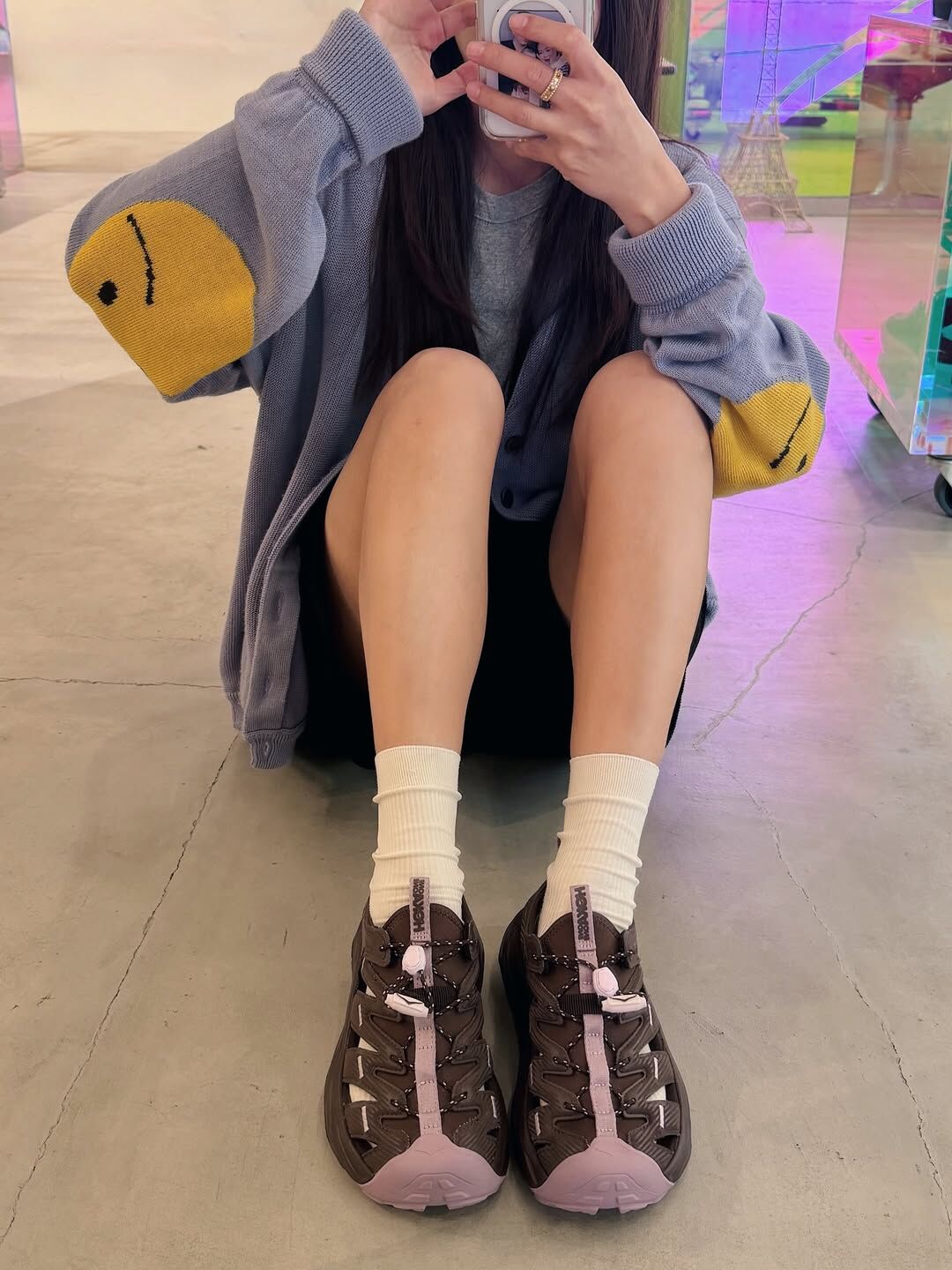 HOKA Hopara 日本新款 咖啡棕 粉色 抽繩 涼拖鞋 涼鞋 1123112-WNTF