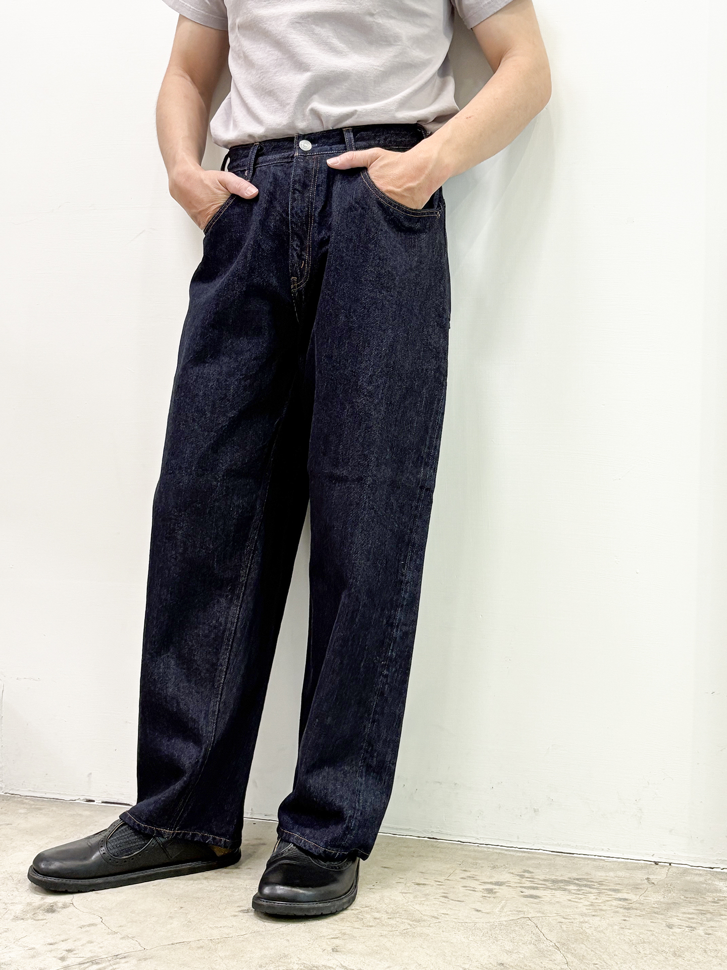 CIOTA Wide Baggy 5 Pocket Pants Dark Navy (One Wash)