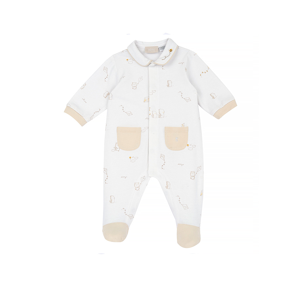 風箏松鼠-滿版有領前開長袖兔裝