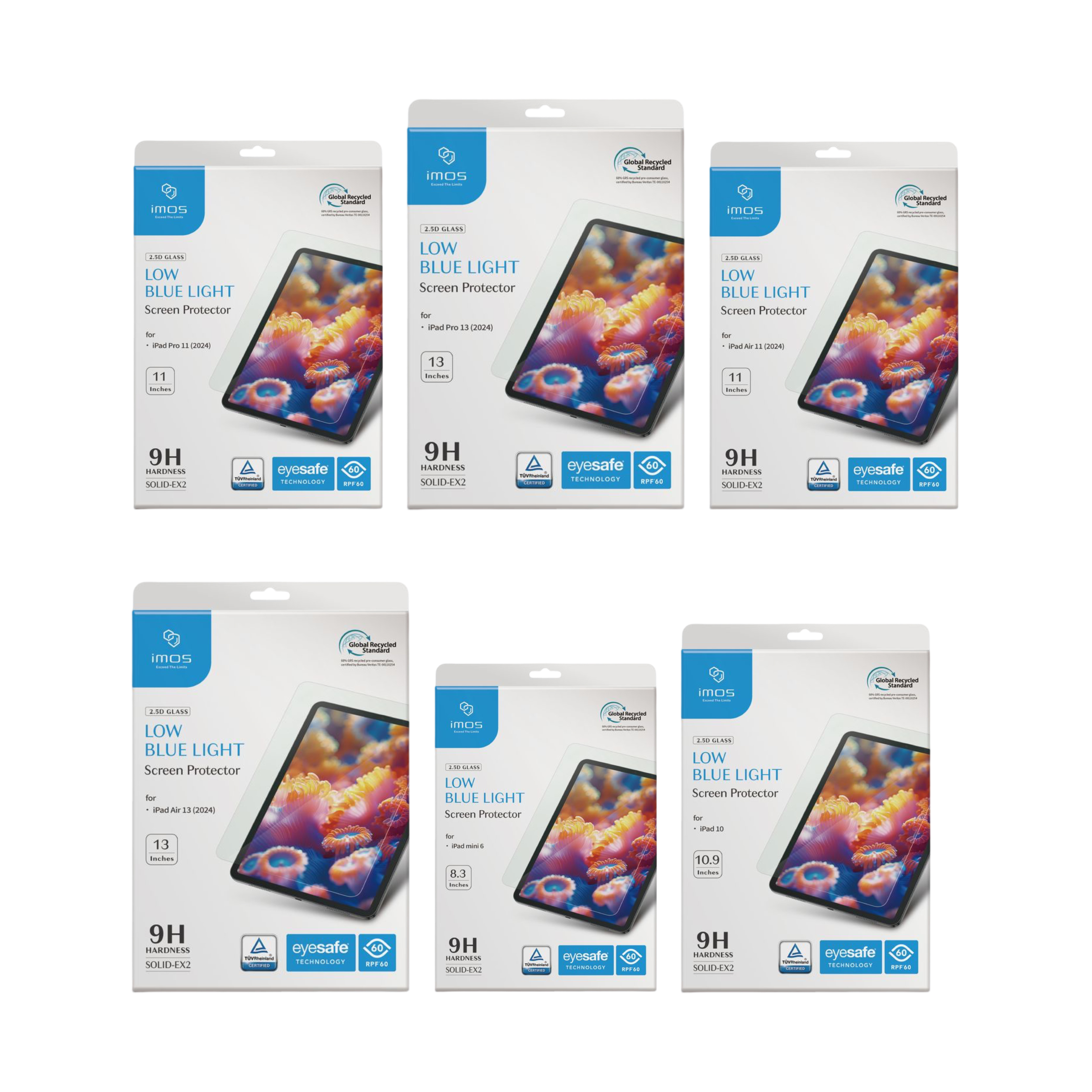 IMOS iPad 系列 德國萊因認證RPF60低藍光螢幕保護貼