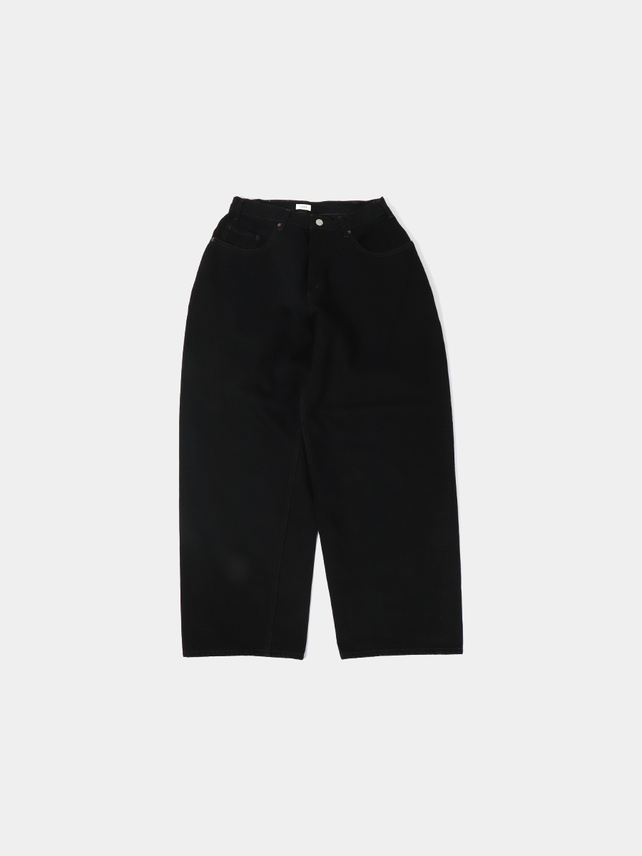 CIOTA Wide Baggy 5 Pocket Pants Dark Black（One Wash )