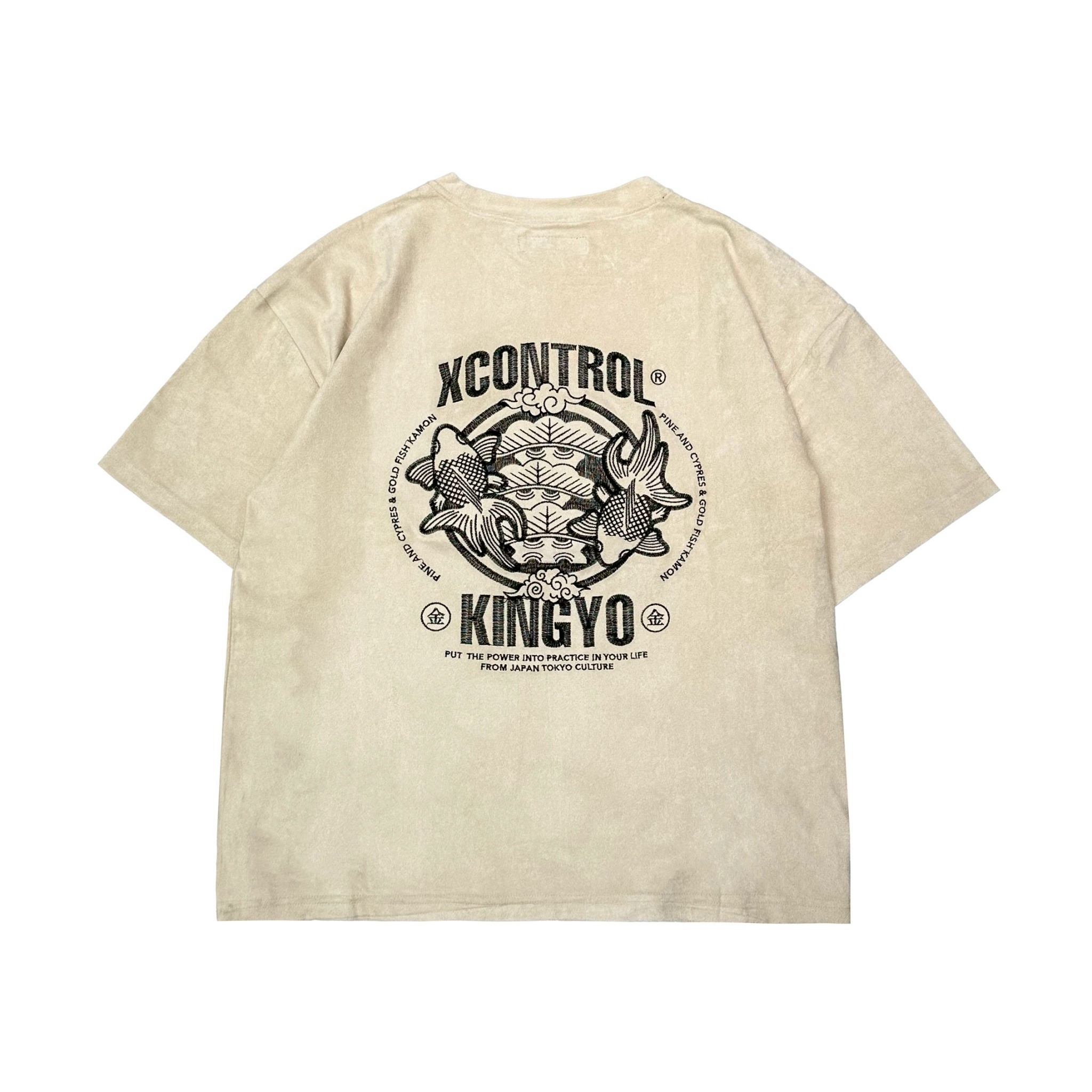 XCTRL 左三階松金魚紋寬版短T-裸