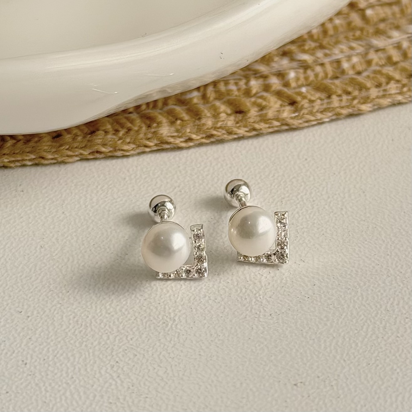 V282排鑽V型珍珠純銀鎖針