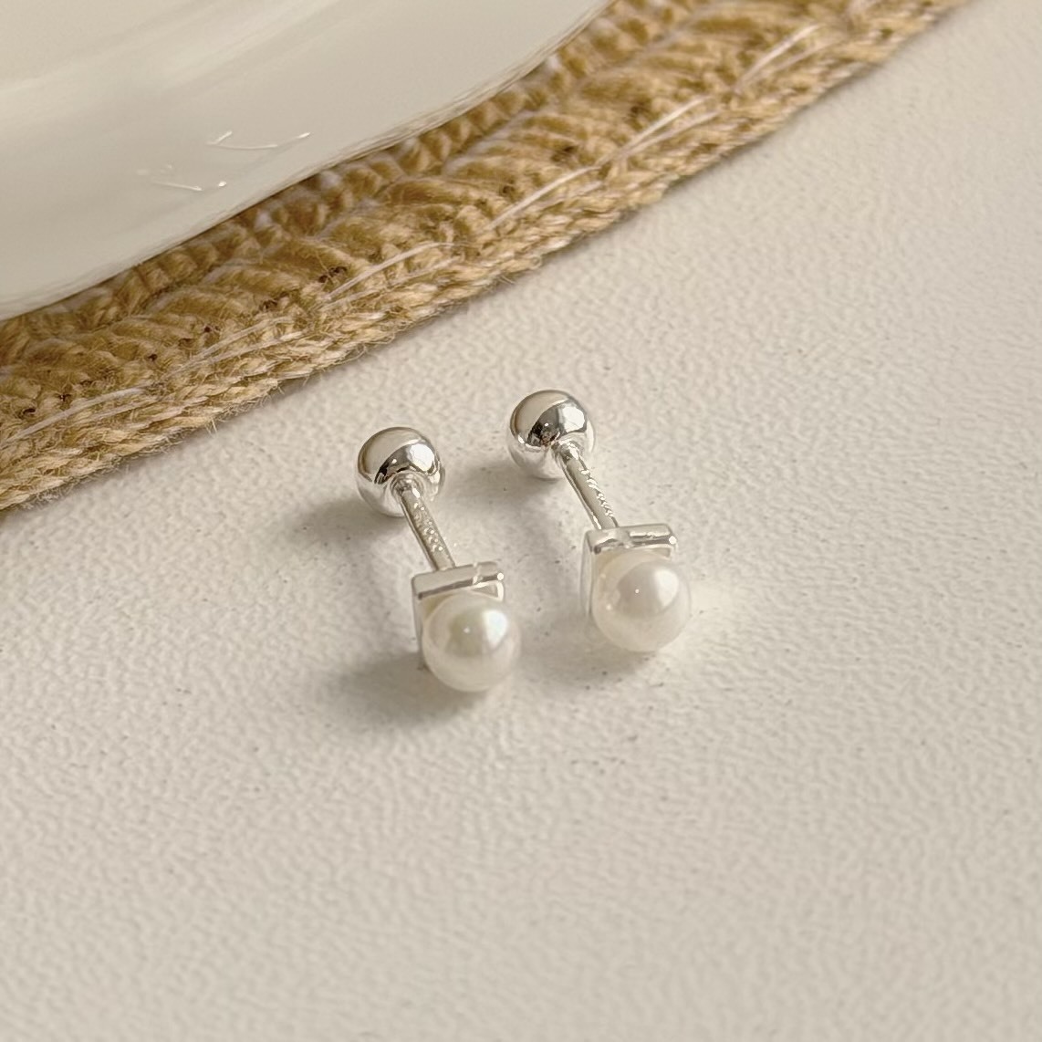 V285方底珍珠純銀鎖針