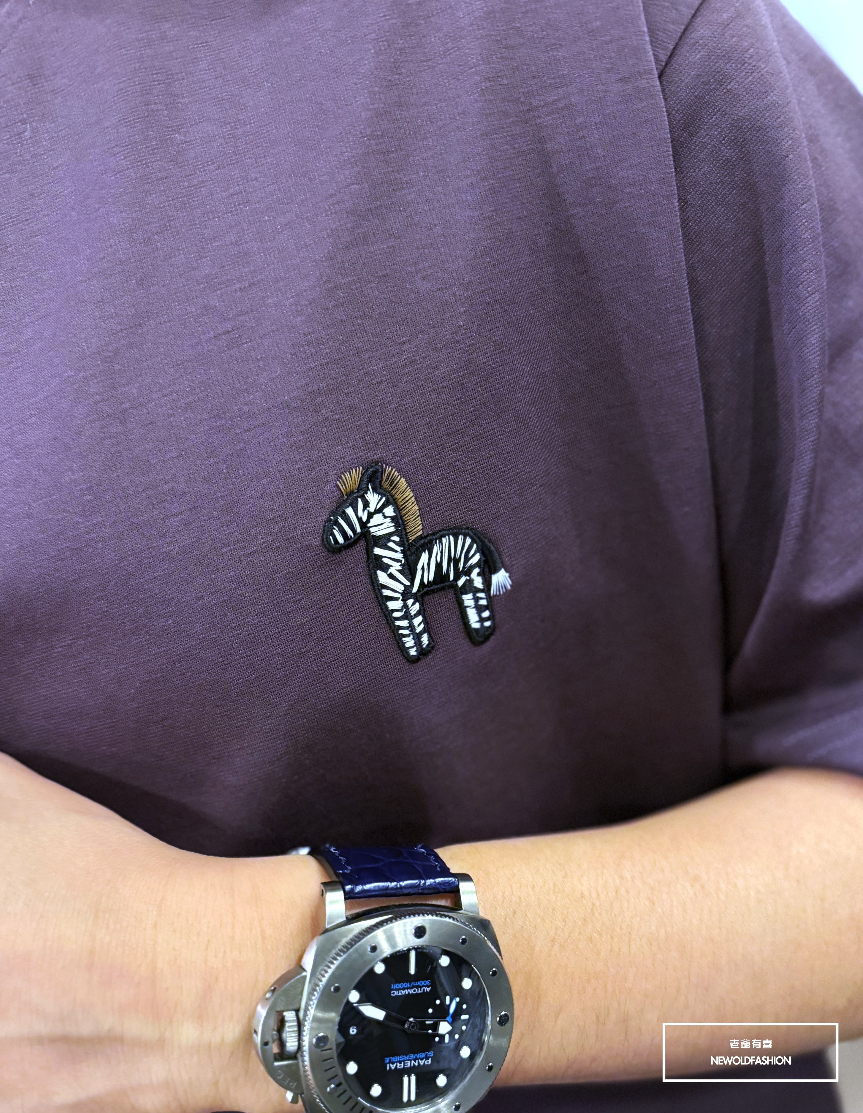 『新品上市』重磅搖滾斑馬刺繡短T(NOF2604Z8003)-紫