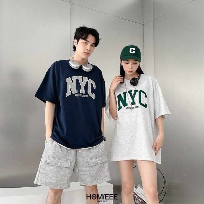 韓版 短袖 NYC 英文 黑色 灰色 男女可穿
