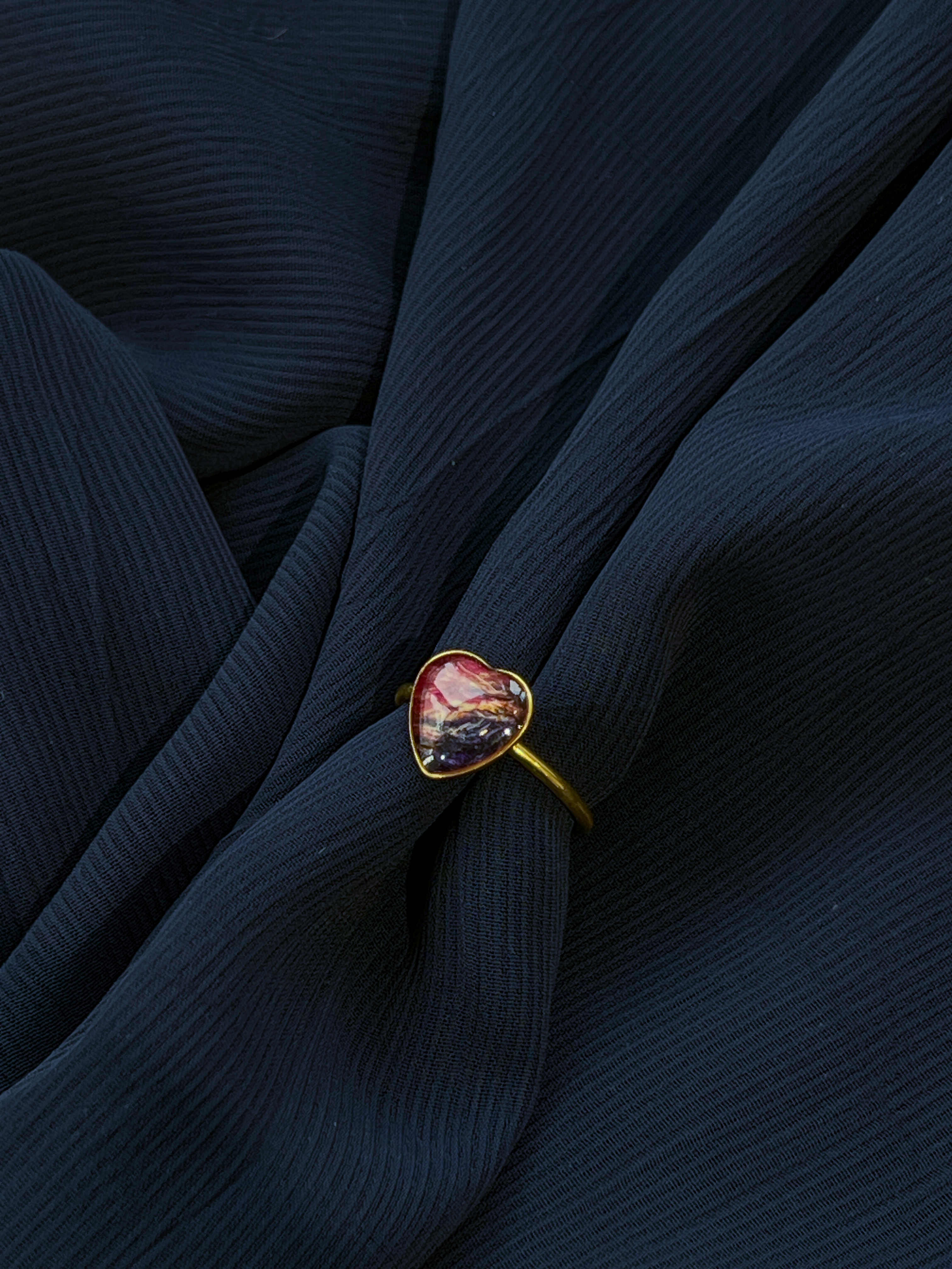The Lovely Rings｜Mulberry Bark Heart | Stainless Steel Ring