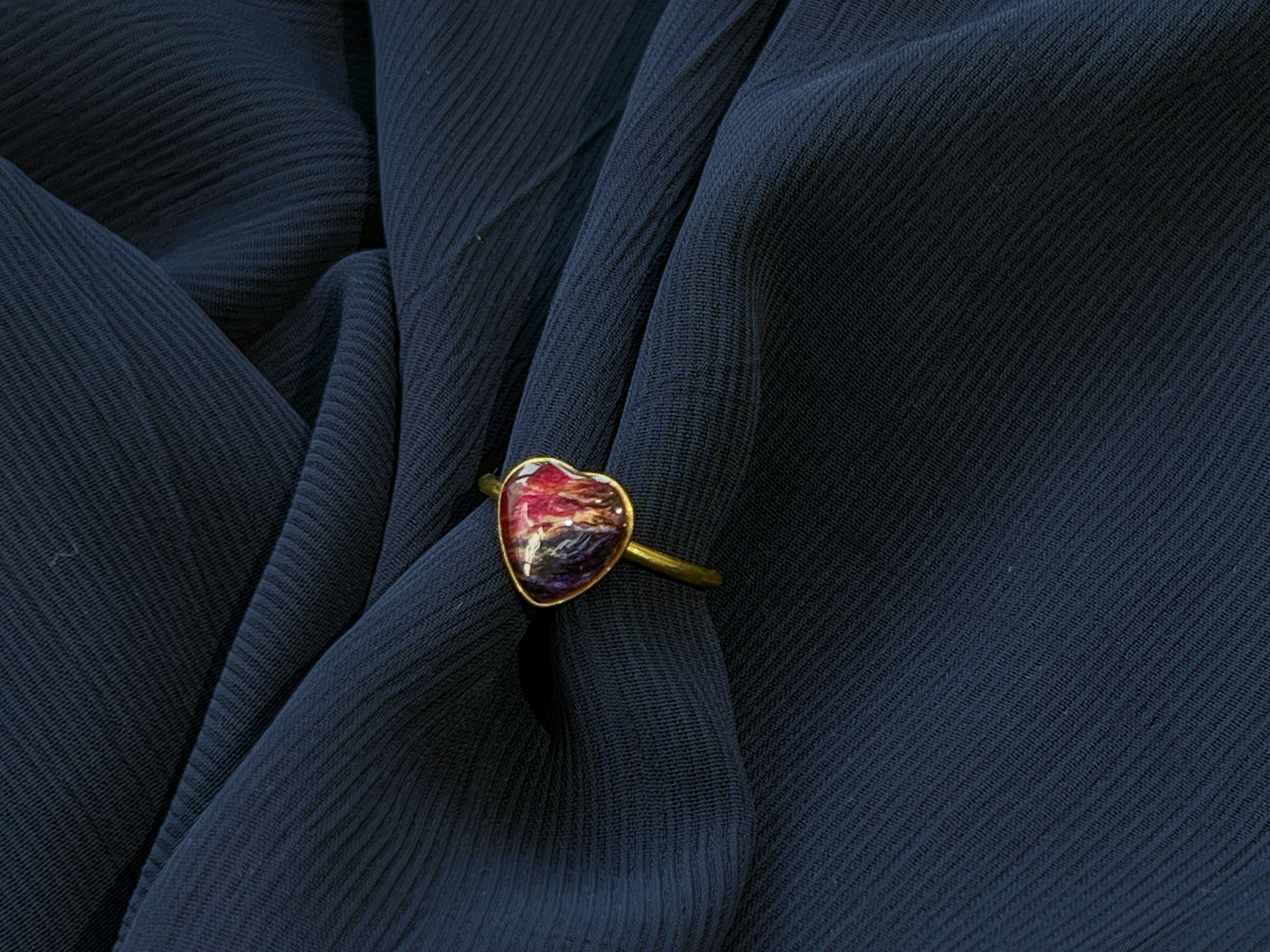The Lovely Rings｜Mulberry Bark Heart | Stainless Steel Ring