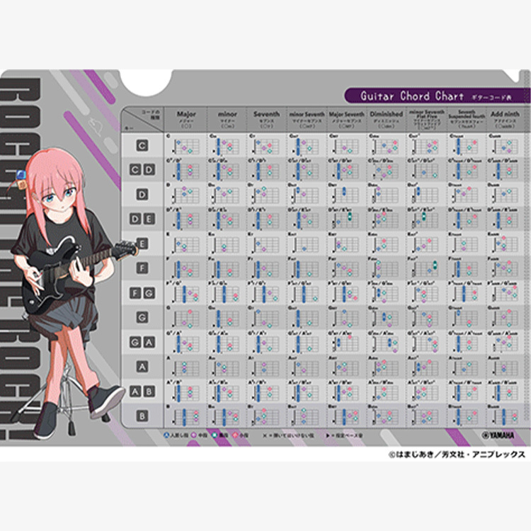 Yamaha x 孤獨搖滾！A4 吉他合弦表資料夾