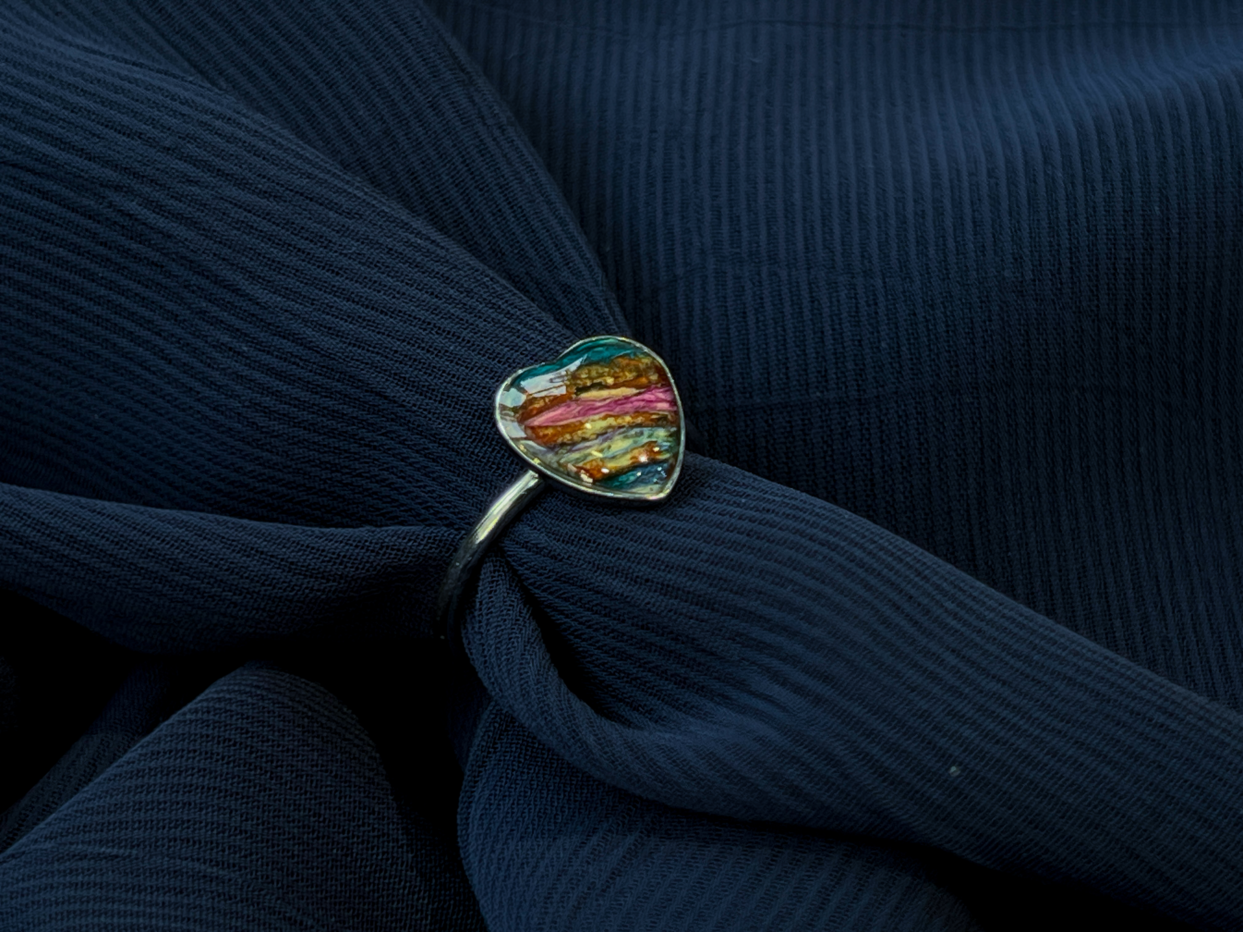 The Lovely Rings｜Mulberry Bark Heart | Stainless Steel Ring